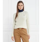 Swetry damskie - POLO RALPH LAUREN Wełniany sweter JULIANNA | Slim Fit | z dodatkiem kaszmiru - miniaturka - grafika 1