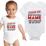 Body dla niemowląt - Body Dziecięce MAM SZALONĄ MAMĘ Na Mikołajki Święta Pod Choinkę Białe 68cm - miniaturka - grafika 1