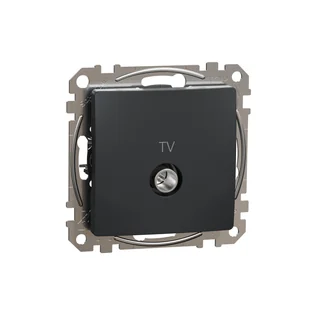 Schneider Gniazdo antenowe TV przelotowe (10dB) SEDNA Design & Elements antracyt - Gniazdka elektryczne - miniaturka - grafika 1