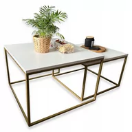 Ławy i stoliki kawowe - ZŁOTY ZESTAW STOLIKÓW KAWOWYCH 65x65+55x55 GLAMOUR - miniaturka - grafika 1