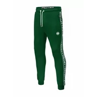 Spodnie sportowe męskie - Pit Bull Spodnie Dresowe Tape Logo Green - miniaturka - grafika 1