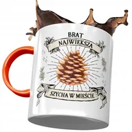 Kubki - Kubek Pomarańczowy Dla Brata na Urodziny Prezent z Nadrukiem ze Zdjęciem + Opakowanie na prezent (wzór 02) - miniaturka - grafika 1