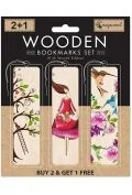 Cozywood Zakładki drewniane do książki 2+1 Kwiatowe - Zakładki do książek - miniaturka - grafika 1