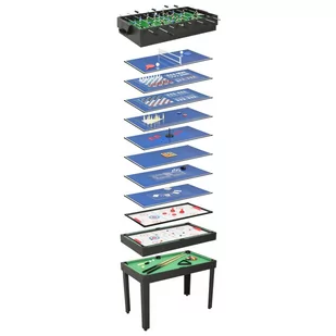 shumee Stół do gier 15 w 1 121x61x82 cm czarny - Piłkarzyki - miniaturka - grafika 1