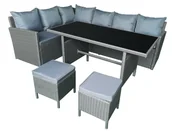 Meble ogrodowe - Narożnik z szarego technorattanu STESSO - miniaturka - grafika 1