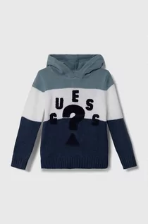 Swetry dla chłopców - Guess sweter dziecięcy kolor granatowy - grafika 1