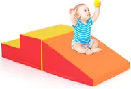 Place zabaw - Zestaw do Ćwiczeń Motorycznych dla Niemowląt z Pianki z Drabinką i Zjeżdżalnią dla Dzieci w Wieku od 6 Miesięcy do 3 Lat,(Pomarańczowy + Czerwony) - miniaturka - grafika 1