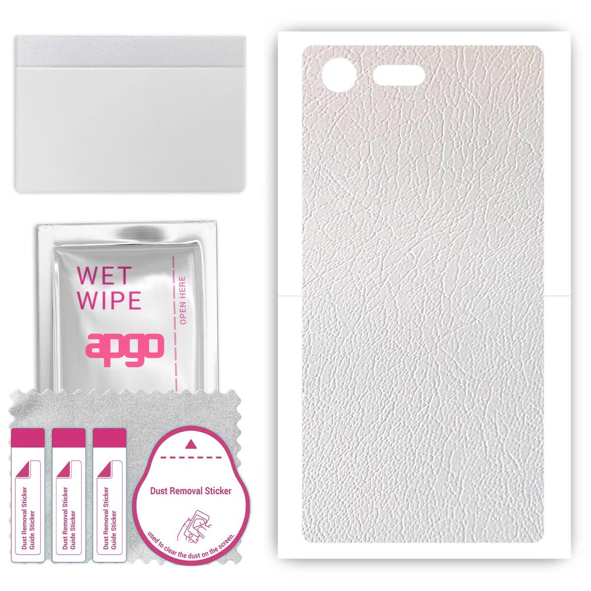 Folia naklejka skórka strukturalna na TYŁ do Sony Xperia X Compact - Skóra Biała - apgo SKINS