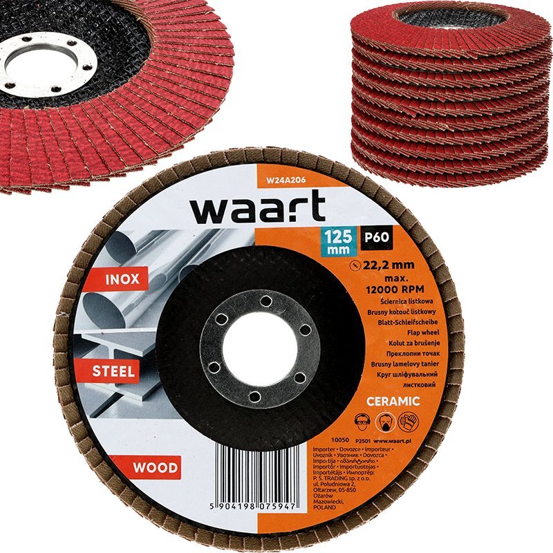 Waart Ściernica Listkowa Ceramiczna P60 125mm T29 Do Obróbki Stali