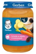 Dania dla dzieci - Gerber Schab z warzywami i suszonymi śliwkami - obiad po 6m-cu 190g - miniaturka - grafika 1