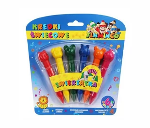 Titanum Kredki świecowe zwierzaki 6kol.Flamingo 3008 - Kredki, ołówki, pastele i pisaki - miniaturka - grafika 1