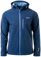 Kurtki męskie - Softshell Kurtka Męska Hi-tec Caen Kurtka Sportowa Niebieska Rozmiar XL - miniaturka - grafika 1