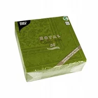 Dekoracje i nakrycia stołu na imprezę - Ozdobne serwetki oliwkowe ornamenty 40x40 50 sztuk - miniaturka - grafika 1