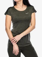 Koszulki i topy damskie - Koszulka szybkoschnąca damska Salewa Puez Melange Dry S/S Tee - dark olive melange - miniaturka - grafika 1