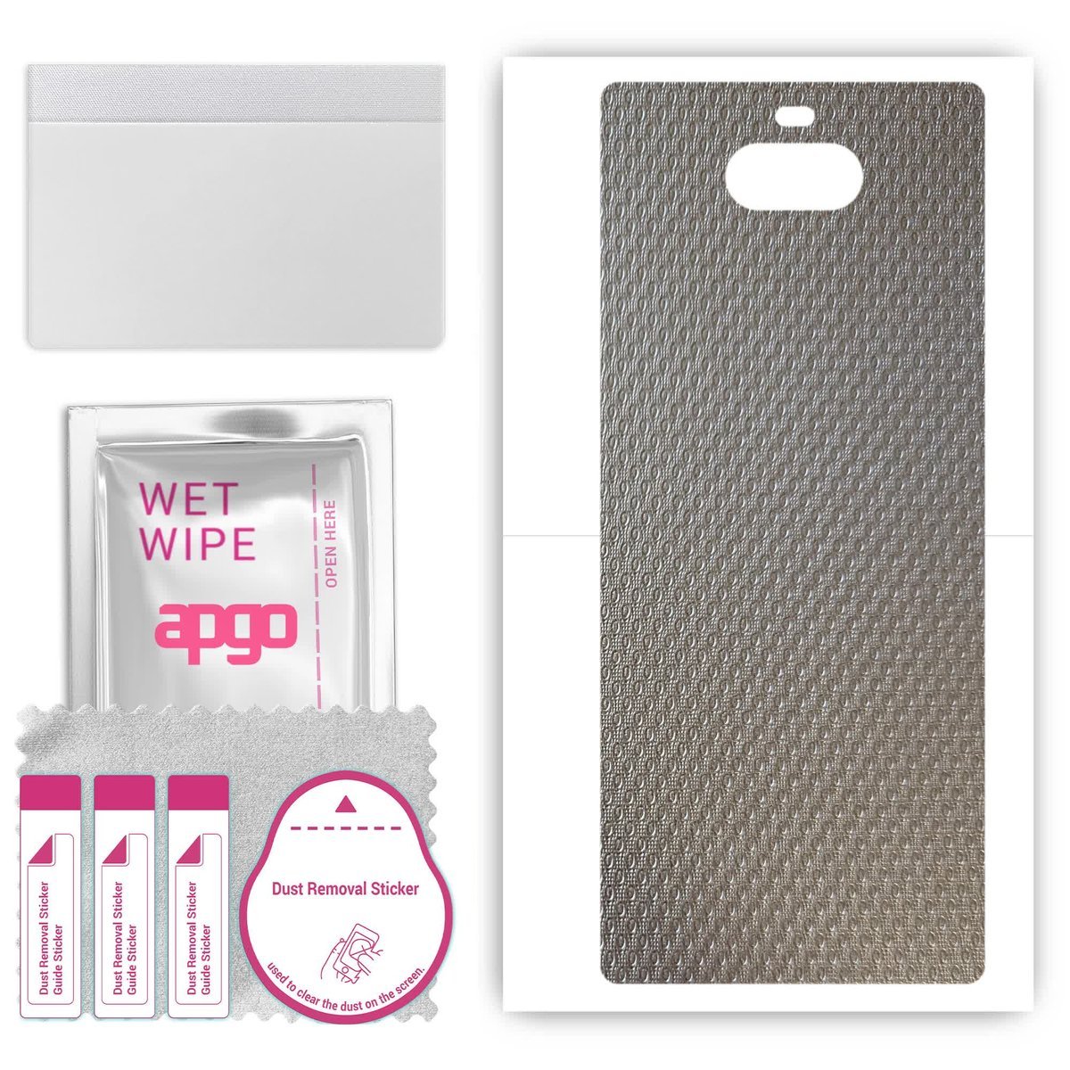 Folia naklejka skórka strukturalna na TYŁ do Sony Xperia 8 - Aluminium krople - apgo SKINS