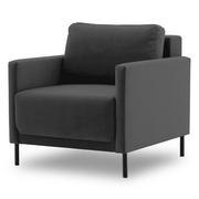 Fotele - Elegancki fotel welurowy, Laya 70, 85x96x90 cm, czarny - miniaturka - grafika 1