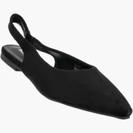 Baleriny - Baleriny Damskie Slingback Buty z odkrytą piętą Eleganckie Czarne 39 - miniaturka - grafika 1