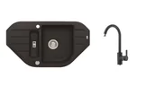Zlewozmywaki z baterią - Alveus Zestawy - Zestaw zlewozmywaka Niagara 60 i kran Tonia, karbon SETA166 - miniaturka - grafika 1