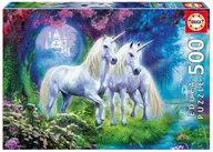 Puzzle - Educa Puzzle 500 elementów, Jednorożce w lesie - miniaturka - grafika 1