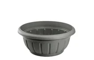 Donice - Misa plastikowa na kwiaty donica doniczka okrągła osłonka VERONA średnica 20 cm tworzywo imitacja ceramiki grafitowa - miniaturka - grafika 1