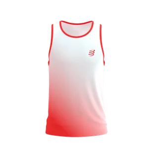 COMPRESSPORT Koszulka biegowa PERFORMANCE SINGLET fluo red/white - Koszulki sportowe męskie - miniaturka - grafika 1