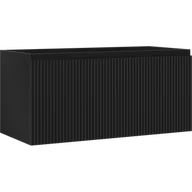 Szafki łazienkowe - Mexen Rivel szafka łazienkowa podumywalkowa 100 cm, 1 szuflada, ryflowana , czarna mat - 91A20-10047-1-BF71 - miniaturka - grafika 1