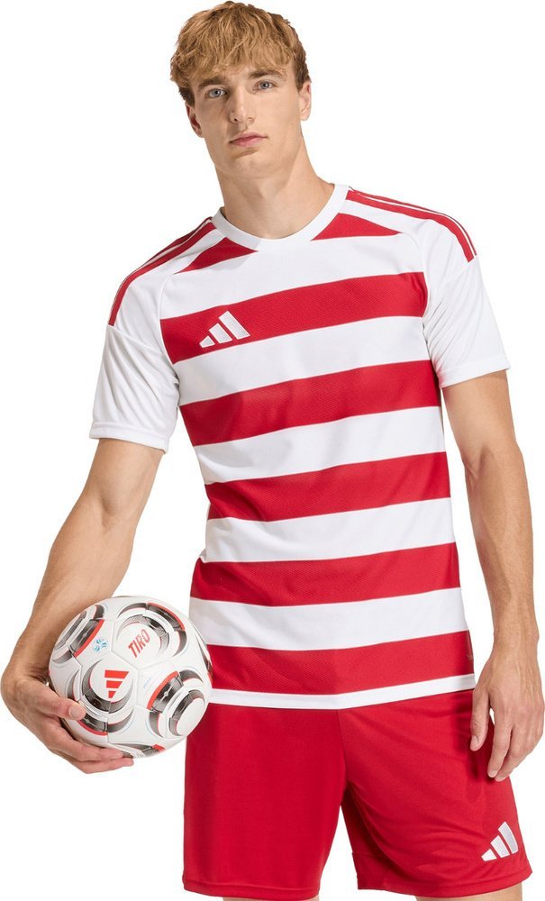 Koszulka męska adidas Hooped 26 Jersey biało-czerwona KF3388 M