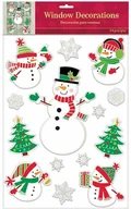 Ozdoby bożonarodzeniowe - Amscan Świąteczna dekoracja na okno - 14 elem. 241916 - miniaturka - grafika 1