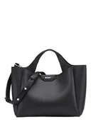Torebki damskie - DKNY Women's WILLA MINI Satchel 100% poliuretan, czarny i srebrny, Black And Silver - miniaturka - grafika 1