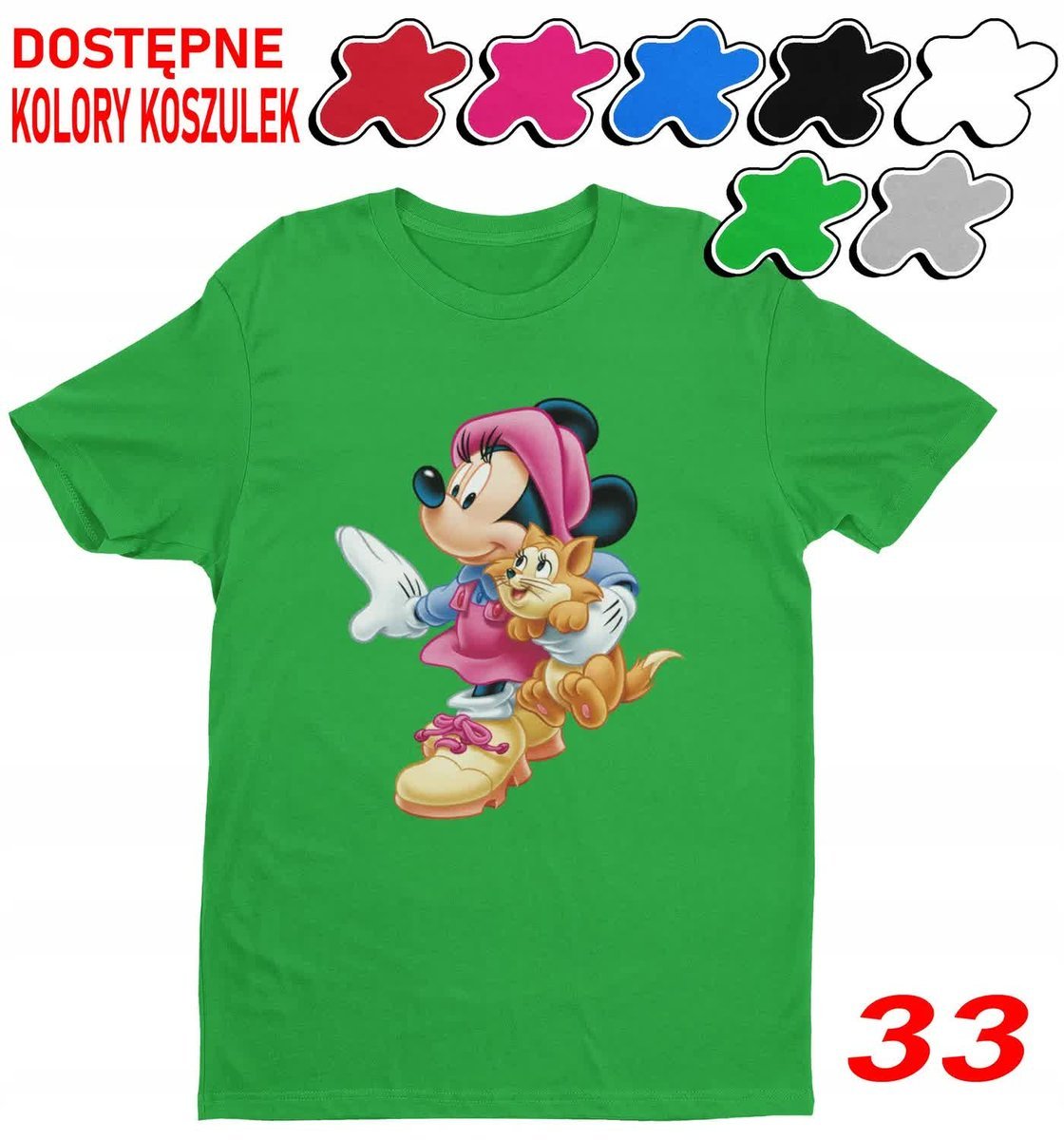 Dziecięca Koszulka Z Nadrukiem Duży Wybór Myszka Miki Minnie Daisy-L146-152