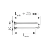 Akcesoria grzewcze - Kolano KAN-therm PUSH z rurą Cu ze wspornikiem zespolone 18x2,5 - niklowany L=200 - miniaturka - grafika 1