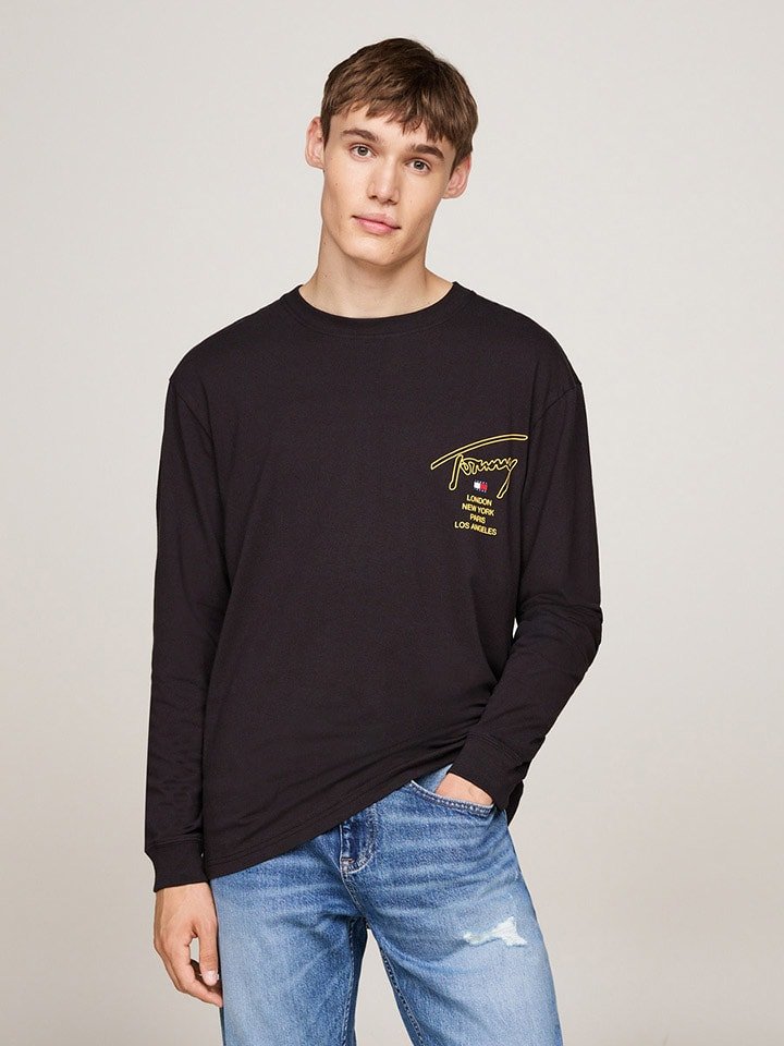 TOMMY JEANS Koszulka w kolorze czarnym