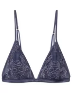 Biustonosze - Women'secret Natural Trójkątny Biustonosz Tiul Haft Niebieski Damski, Średni niebieski, 90B - miniaturka - grafika 1