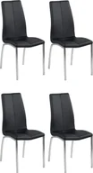 Krzesła - Actona Zestaw 4 krzeseł Asama czarne tapicerowane - miniaturka - grafika 1