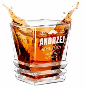 Szklanka do whisky geometric z grawerem dla gentlemana na święta - Szklanki - miniaturka - grafika 1