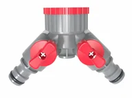Węże ogrodowe i zraszacze - AwTools Trójnik 2-ZAWOROWY 1/2"-3/4" - miniaturka - grafika 1