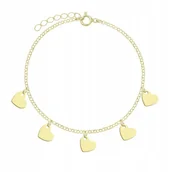 Bransoletki - Bransoletka Złota Serduszka 925 Prezent Kobieta Biżuteria DEDYKACJA GRATIS - miniaturka - grafika 1