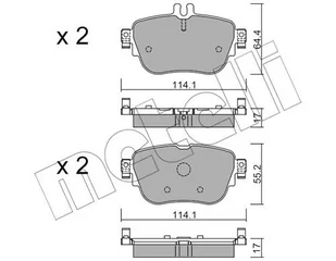 Zestaw klocków hamulcowych, hamulce tarczowe Metelli 22-1136-0 - Klocki hamulcowe - miniaturka - grafika 1
