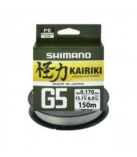 Plecionki Shimano Kairiki G5 Steel Gray 150m 0,15 mm - Żyłki wędkarskie - miniaturka - grafika 1