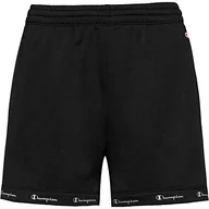 Spodenki damskie - Champion Damskie Legacy American Classics Powerblend Terry z wysokim stanem, regularne szorty, czarne, XS - miniaturka - grafika 1