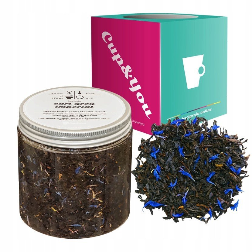 Czarna herbata EARL GREY IMPERIAL bławatek 120g - sypana liściasta herbata PREMIUM na prezent upominek podarunek Cup&You