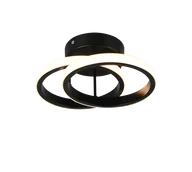 Lampy sufitowe - KASIA R63531132 lampa sufitowa dwie czarne obręcze LED 7W 3000K - miniaturka - grafika 1