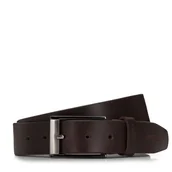 Paski - Męski pasek skórzany z dwukolorową klamrą czarny - miniaturka - grafika 1