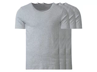 Koszulki męskie - LIVERGY Komplet 3 podkoszulek męskich z krótkim rękawem (4/S, Szary, Dekolt okrągły) - grafika 1