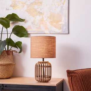Lampa stołowa Woodrow z bambusa klosz z tkaniny - Lampy stojące - miniaturka - grafika 1