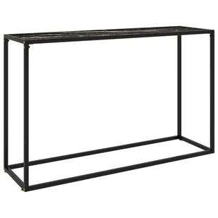 vidaXL Stolik konsolowy czarny 120x35x75 cm szkło hartowane 322816 - Konsole i sekretarzyki - miniaturka - grafika 1
