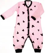 Pajacyki dla niemowląt - PAJAC długi rękaw rampers , Myszka RÓŻ 62 KLEKLE - miniaturka - grafika 1