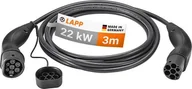 Ładowarki do samochodów elektrycznych - Kabel do ładowania samochodów LAPP Typu 2, do 22 kW, 3 m, czarny 5555934041 - miniaturka - grafika 1
