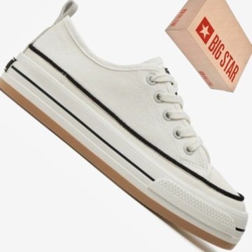 Big Star NN274205 trampki damskie białe buty na platformie casual