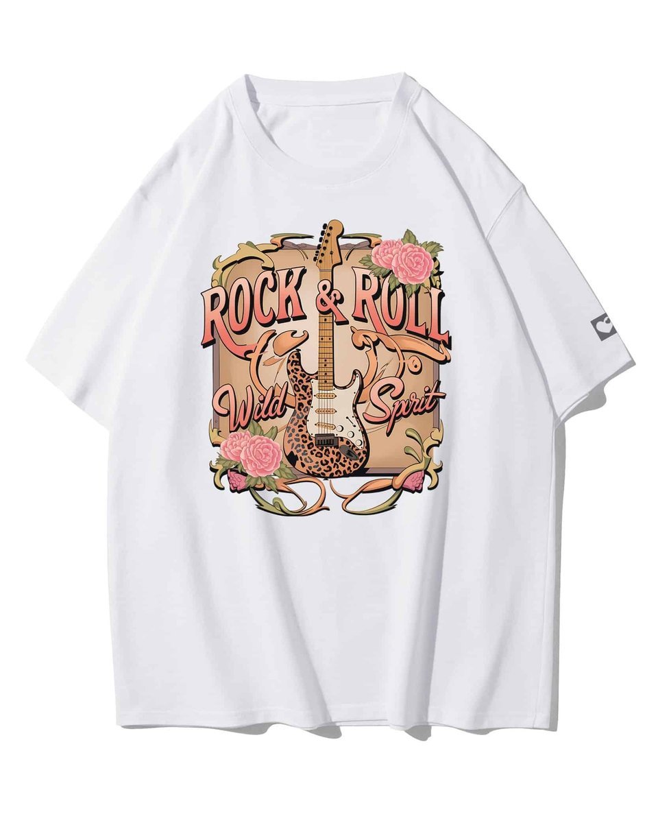 Koszulka oversize Rock & Roll Rockowa Dusza Gitara Muzyka Biały XL